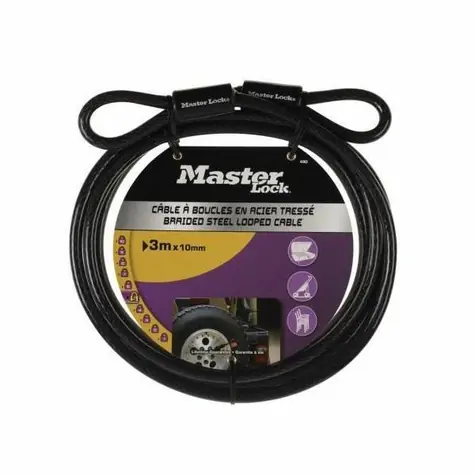 Master Lock 49EURD / Ohebné ocelové lanko - 300cm x 1cm