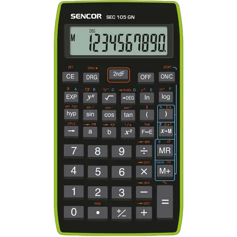 SENCOR SEC 105 GN / Kalkulačka / 10 místný LCD displej / 1xLR1130