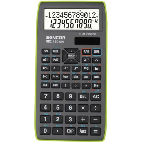 SENCOR SEC 150 GN / Kalkulačka / 10+2 místný LCD displej / 1xLR43