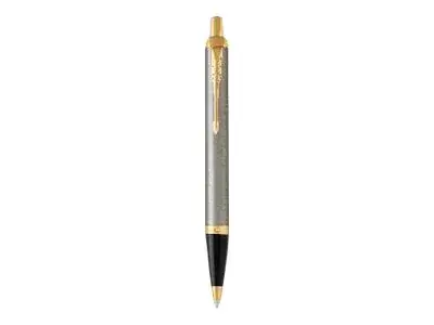 Parker Im Brushed Metal Gold Trim Medium / kuličkové pero / barva náplně: modrá