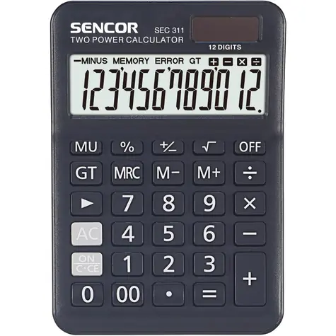 SENCOR SEC 311 / Kalkulačka / 12 místný LCD displej / 1xLR1130