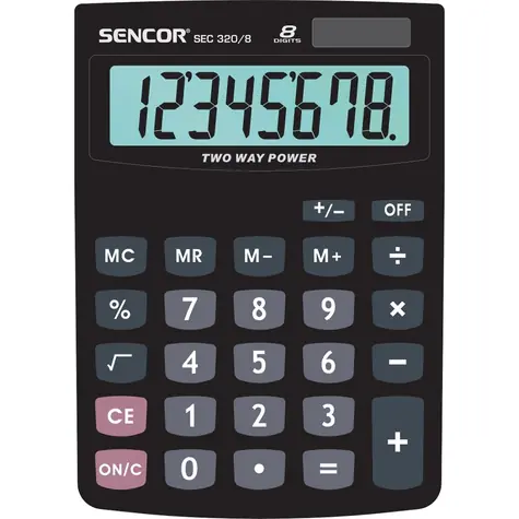 SENCOR SEC 320 / Kalkulačka / 8 místný LCD displej / 1xLR1130