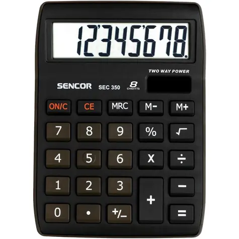 SENCOR SEC 350 / Kalkulačka / 8 místný LCD displej / 1xLR1130