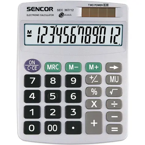 SENCOR SEC 367 / Kalkulačka / 12 místný LCD displej / 1xLR44