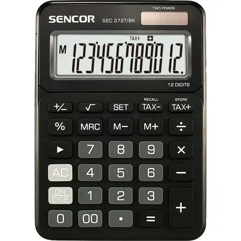 SENCOR SEC 372T / Kalkulačka / 12 místný LCD displej / 1xLR44