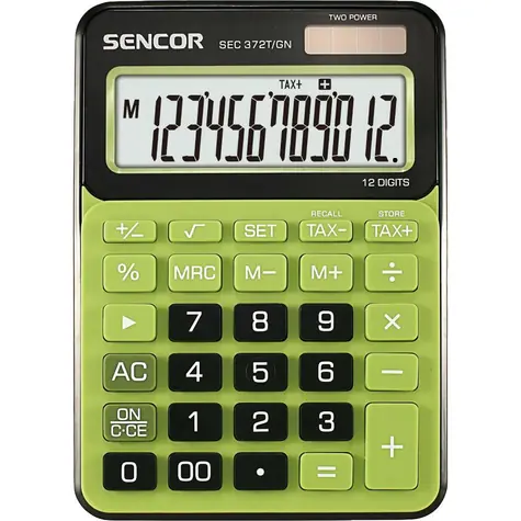 SENCOR SEC 372TGN / Kalkulačka / 12 místný LCD displej / 1xLR44
