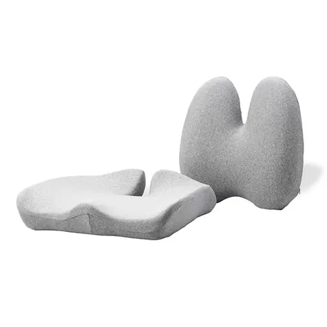 Powerton Set bederní opěrky a podsedáku šedá / ergonomický / paměťová pěna