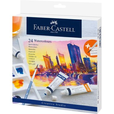 FABER-CASTELL Akvarelové barvy - papírová krabička 24 ks