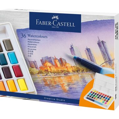 FABER-CASTELL Akvarelové barvy - plastová paleta 36 ks