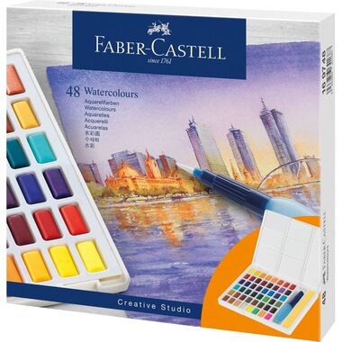 FABER-CASTELL Akvarelové barvy - plastová paleta 48 ks
