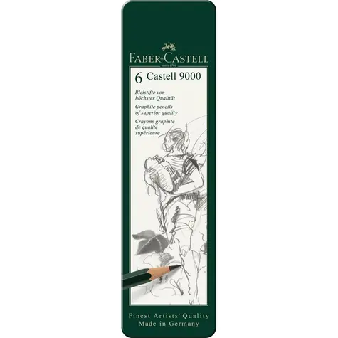 FABER-CASTELL Castell 9000 Grafitová tužka - plechová krabička 6 ks