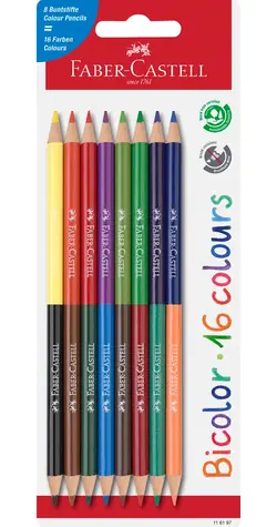 FABER-CASTELL Bicolor - Pastelky - papírová krabička 8 ks