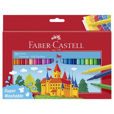 FABER-CASTELL Castle Fixy - papírová krabička 50 ks