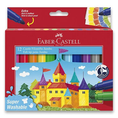 FABER-CASTELL Jumbo Fixy - papírová krabička 12 ks