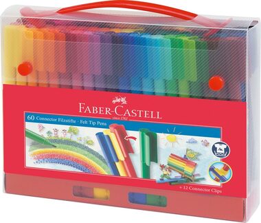 FABER-CASTELL Connector Fixy - plastová taška 60 ks