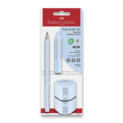 FABER-CASTELL Jumbo Grip 2001 B Grafitová tužka sky blue sada 1+2 ks
