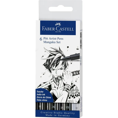 FABER-CASTELL Pitt Artist Pen Manga Popisovač - plastové pouzdro 6 ks