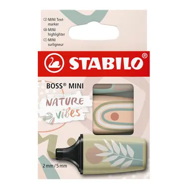 STABILO® BOSS MINI Naturevibes - 3 ks sada - zemitá zelená, bahenní zelená, béžová