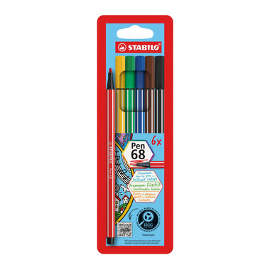 STABILO® Pen 68 - 6 ks sada - 6 různých barev