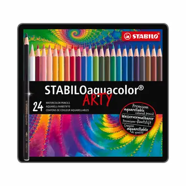 STABILO® aquacolor - 24 ks sada v plechu - 24 různých barev