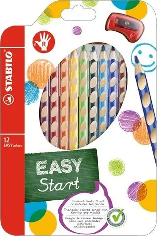 STABILO® EASYcolors - 12 ks sada s ořezávátkem - 12 různých barev