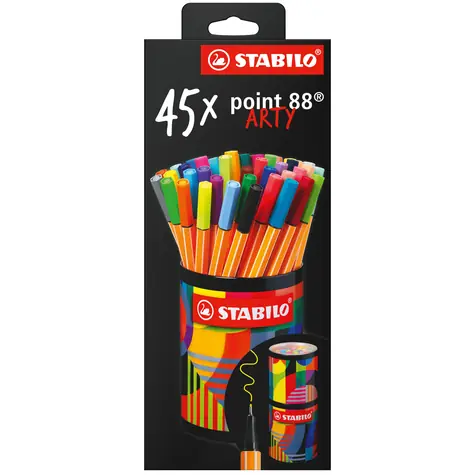 STABILO® point 88 - ARTY - 45 ks plechová dóza - 45 různých barev