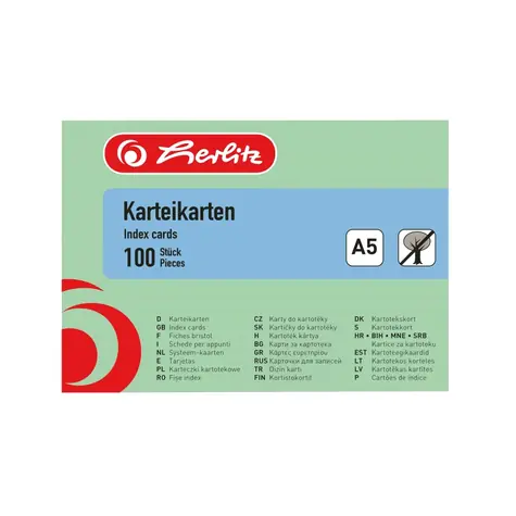 Herlitz Linkované kartičky A5 / 100 ks / zelená