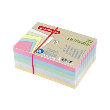 Herlitz Barevné+Bílé kartičky A6 / 200 ks / barevná