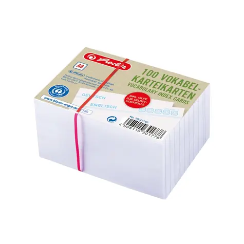 Herlitz Linkované kartičky A8 se slovníkem / 100 ks / bílá