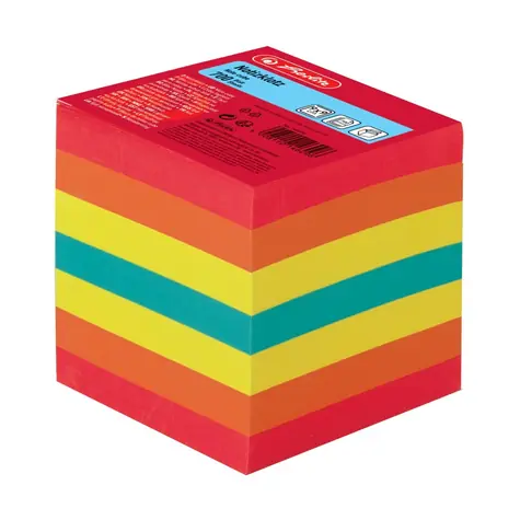 Herlitz Poznámkový blok lepený / 9x9x9 cm / 700 listů / barevná