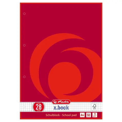 Herlitz Školní sešit / Formát: A4 / Počet stránek: 50 / Čtverečkovaný 