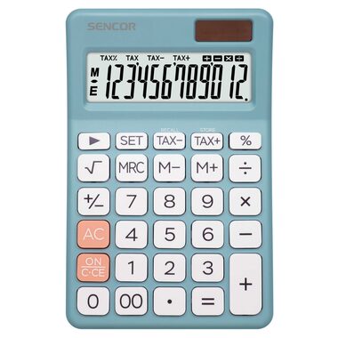 SENCOR SEC 381 TAX modrá / Stolní kalkulačka / dvanáctimístná