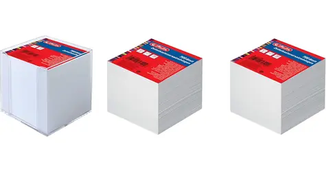 Herlitz Krabička na poznámky 9 x 9 x 9 cm / 700 listů bílá / průhledná