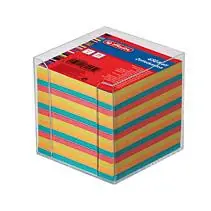 Herlitz Krabička na poznámky 9 x 9 x 9 cm / 650 listů čtyřbarevná / průhledná