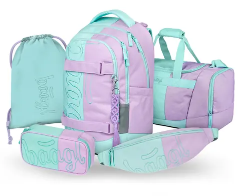 BAAGL SET 5 - Školní set Skate max Sweet: batoh / penál / sáček / sportovní taška / ledvinka