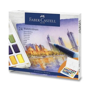 FABER-CASTELL Akvarelové barvy s paletkou / 24ks