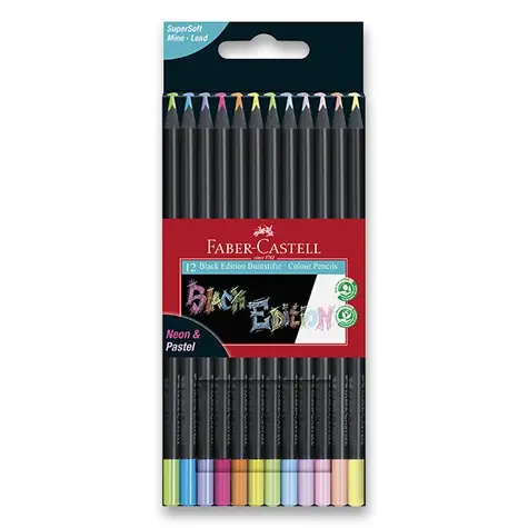 FABER-CASTELL Pastelky trojhranné / 12ks / neonová-pastelová