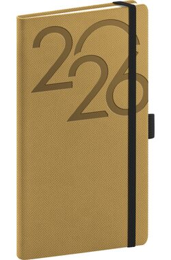 NOTIQUE Kapesní diář Ajax 2026 zlatý / 9 x 15.5 cm
