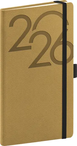 NOTIQUE Kapesní diář Ajax 2026 zlatý / 9 x 15.5 cm