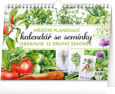 NOTIQUE Měsíční plánovací kalendář se semínky 2026 / 30 x 21 cm
