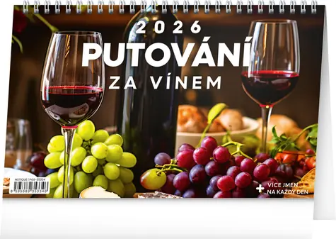 NOTIQUE Stolní kalendář Putování za vínem 2026, 23,1 x 14,5 cm