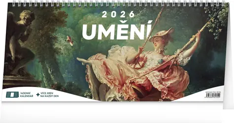 NOTIQUE Stolní kalendář Umění 2026 – 14denní, 33 x 14,5 cm