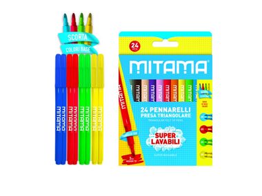 MITAMA Barevné fixy pratelné s 3mm hrotem (24ks)