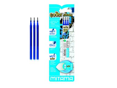 MITAMA Náhradní náplně+guma pro pero GOODY modré/0.7mm (3ks)