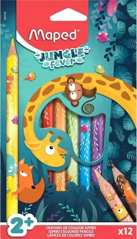 MAPED Pastelky Jungle Fever Jumbo 12 ks / od 2 let