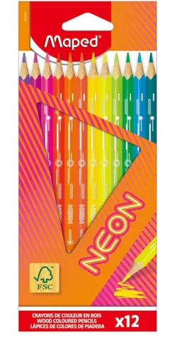 MAPED Pastelky Neon 12 ks / trojhranné