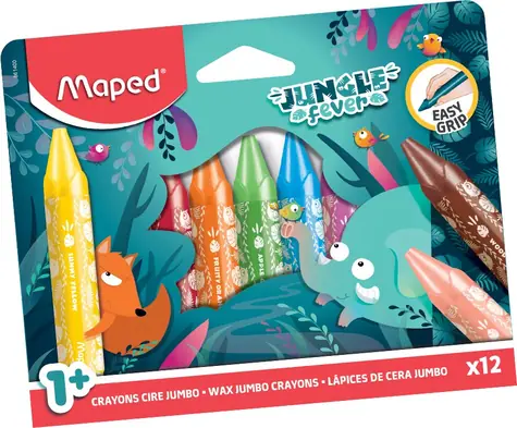 MAPED Voskovky Jungle Fever Jumbo 12 ks / od 12 měsíců