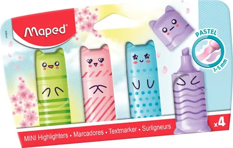 MAPED Zvýrazňovače FluoPeps Mini Pastel 4 ks