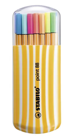 STABILO® point 88 - Jemný liner - 20 ks Zebrui sada - 20 různých barev včetně 5 neonových