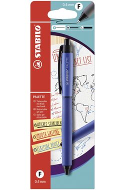 STABILO® PALETTE - Roller se stiskacím mechanismem - modrá - hrot F (0,4 mm) - modrý inkoust
